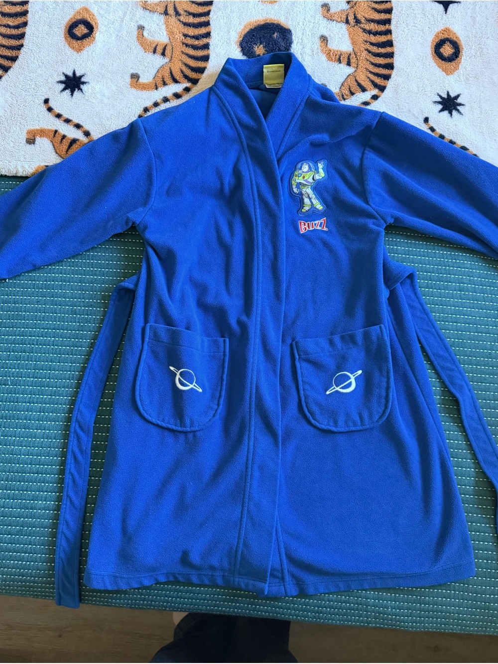 Vintage Disney Store Toy Story Buzz Lightyear Fleece Robe Size Large 8/10 EUC.